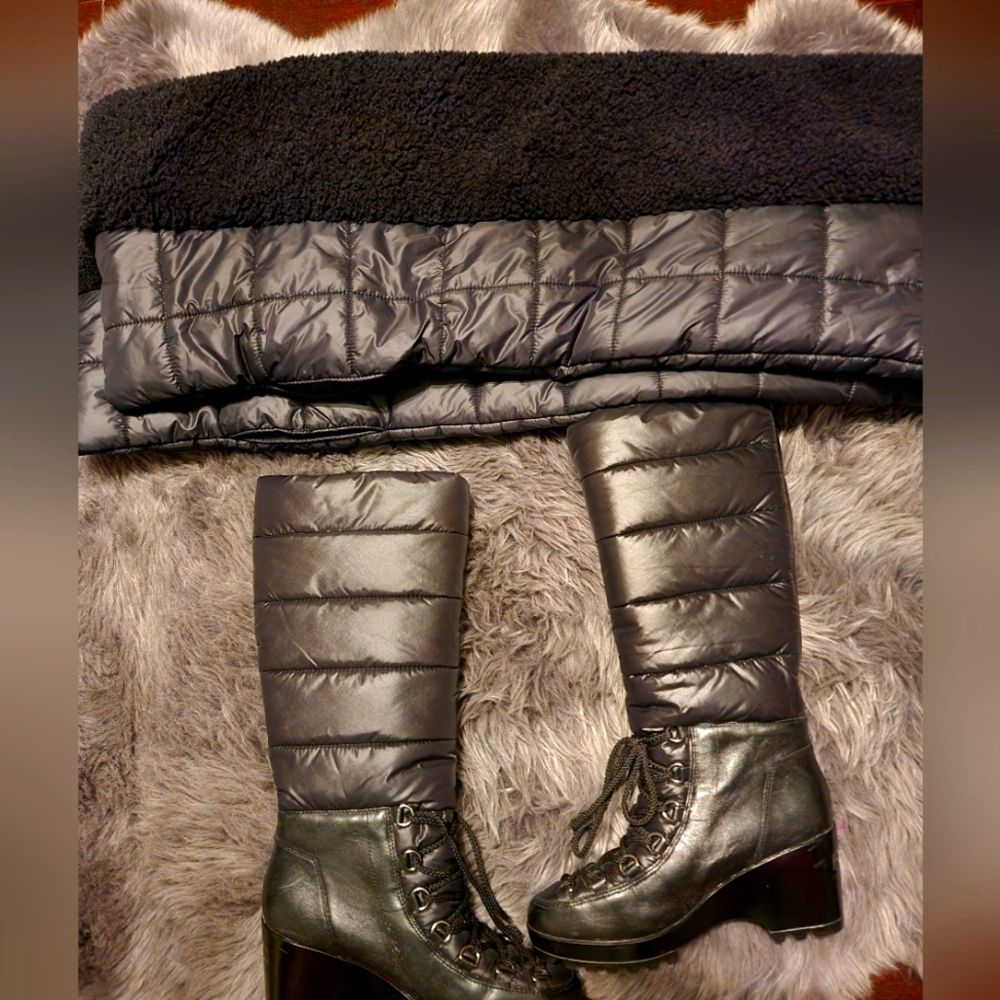 SET!!! Puffer Boots and Puffer Scarf Set New W/O Tags